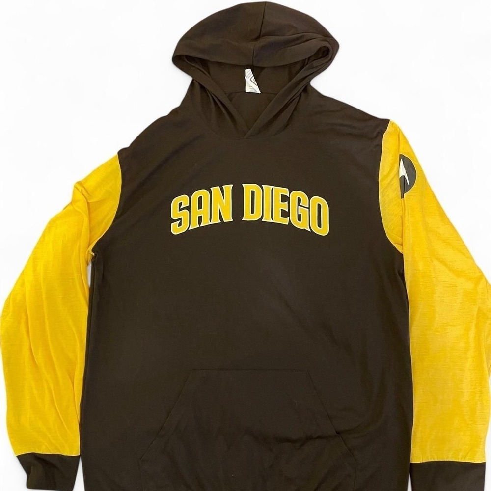 Vintage San Diego Padres Brown and Yellow Hoodie, Adult XL — MLB Baseball